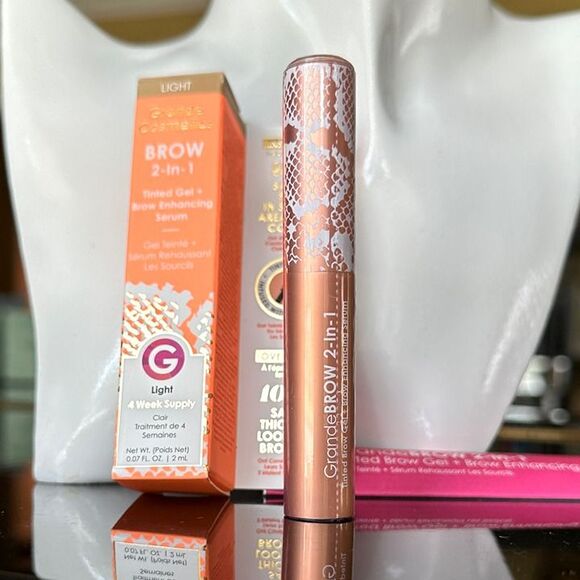 NIB GrandeBROW 2-In-1 Tinted Brow Gel + Brow Enhancing Serum Light Mini 4 Months - Picture 2 of 11